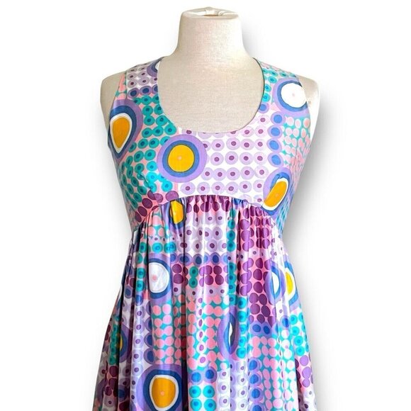 Vintage 1970s Saks Fifth Avenue Womens Maxi Dress Sz Small Polka Dot Sundress - Picture 4 of 11